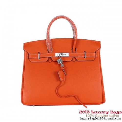 Hermes Birkin 35CM Tote Bag Clemence Leather H-35 Orange