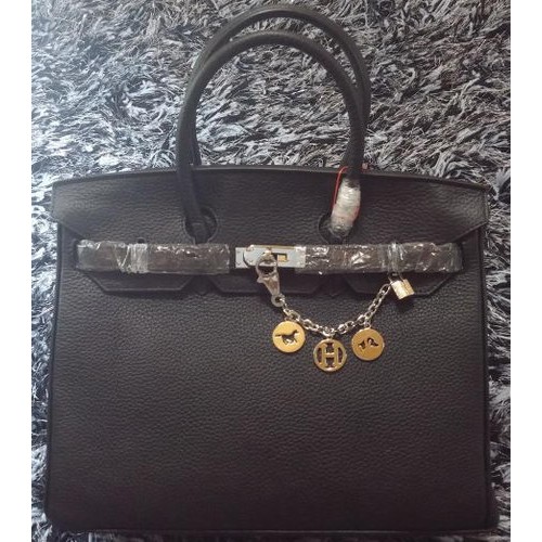 Hermes Birkin 35CM Tote Bag Litchi Leather HB35GL Černá
