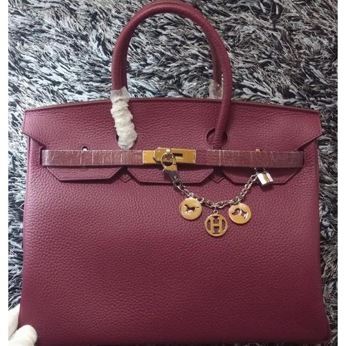 Hermes Birkin 35CM Tote Bag Litchi Leather HB35GL Fialová