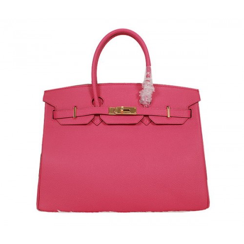 Hermes Birkin 35CM Tote Bag Rose Clemence Leather H35 Gold