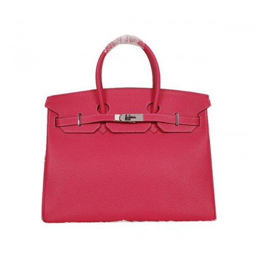 Hermes Birkin 35CM Tote Bag Rose Clemence Leather H35 Stříbrná