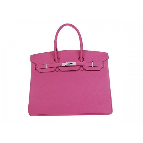 Hermes Birkin 35CM Tote Bag Rosé Originální Kožená H35 Stříbrná