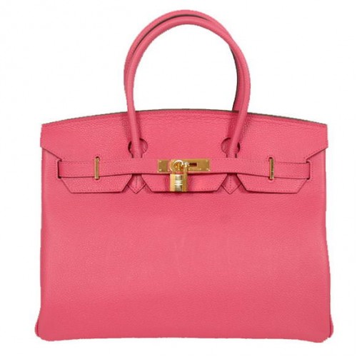 Hermes Birkin 35cm Tote Bags Hladká Togo Kůže Broskvová Zlatá
