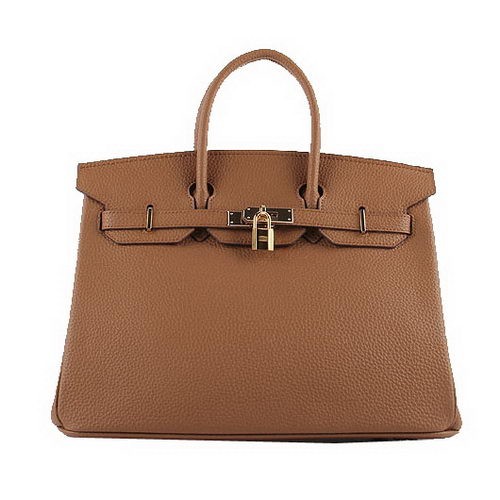 Hermes Birkin 35CM Tote Bags Wheat Grained Leather H-35 Gold