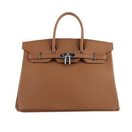 Hermes Birkin 35CM Tote Bags Wheat Grained Leather H-35 Silver