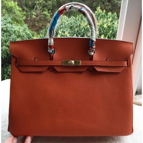 Hermes Birkin 40CM Taška Originální Kožená BK40 Oranžová
