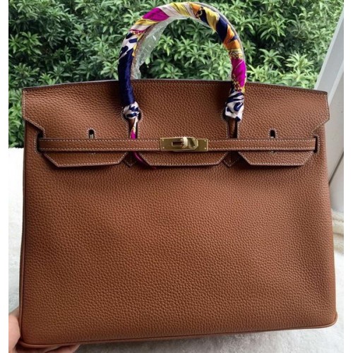Hermes Birkin 40CM Bag Wheat Litchi Leather BK40 Gold