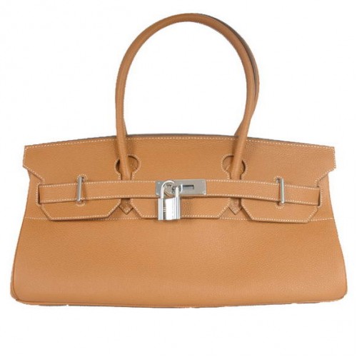 Hermes Birkin 42cm JPG Birkin Togo Leather Camel Bag Stříbrná Hardware