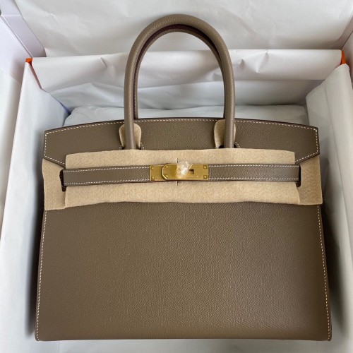 Hermes Birkin Bag Originální Epsom Leather 30CM 17825 Elephant Grey