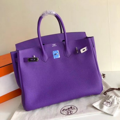 Hermes Birkin kabelka originální kůže 35cm 17825 fialová