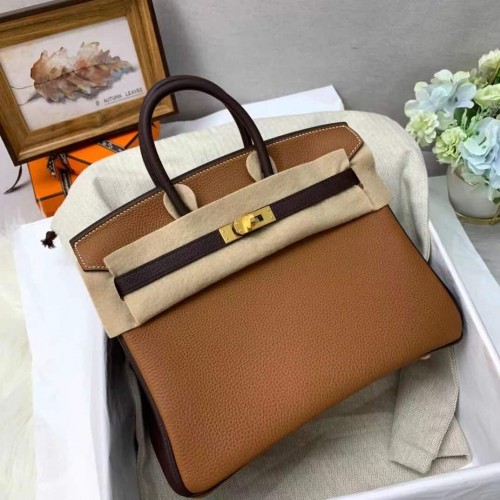 Hermes Birkin Bag Originální kožená taška 35 cm Barevně sladěná 17888 Hnědá a tmavě hnědá