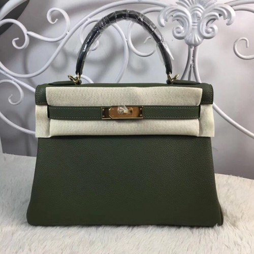 Hermes Birkin Tote Bag Originální Togo Leather BK35 Deark Green