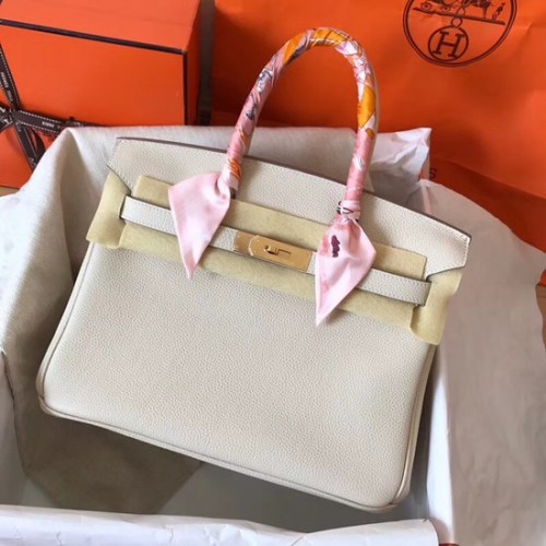 Hermes Birkin Tote Bag Original Togo Leather BK35 krémová
