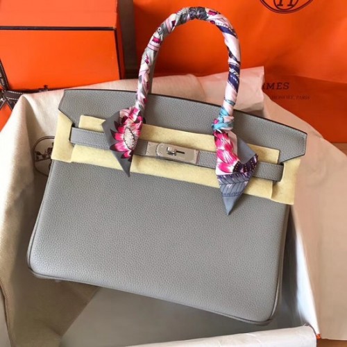 Hermes Birkin Tote Bag Original Togo Leather BK35 šedá
