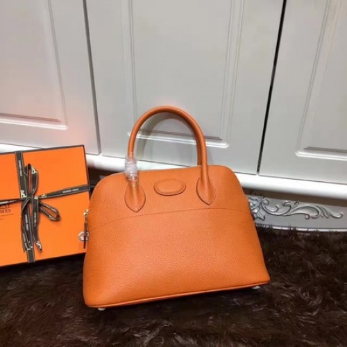 Hermes Bolide 31CM Telecí Kůže Kožená Taška B3302 Oranžová