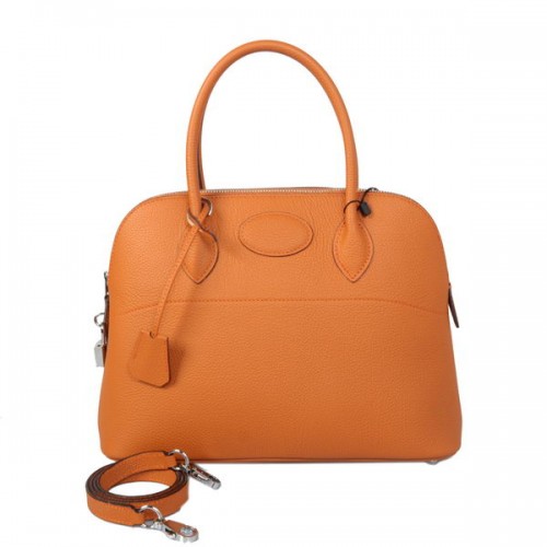 Hermes Bolide 31CM Tote Bags Telecí Kůže Oranžová