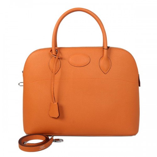 Hermes Bolide 37CM Tote Bags Telecí Kůže Oranžová