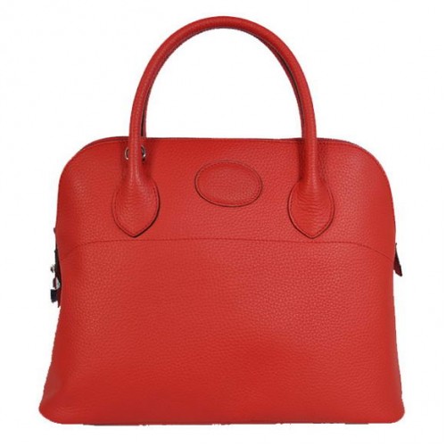 Hermes Bolide 37CM Tote Bags Clemence H1037 Červená