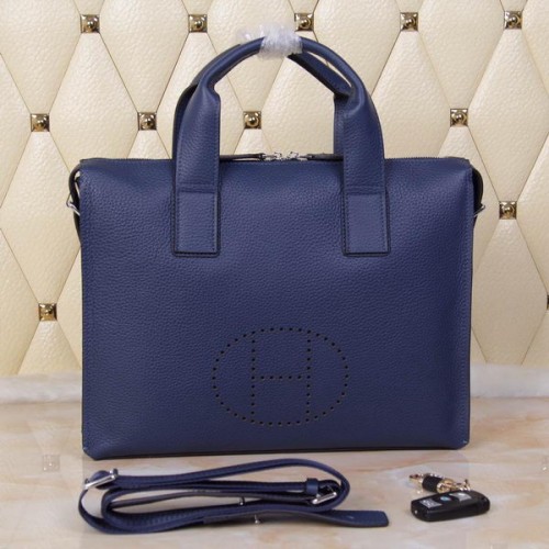 Hermes Aktovka Originální Zrnitá Leather H8813T Royal