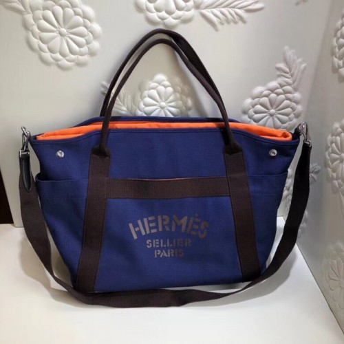 Nákupní taška Hermes Canvas H0734 modrá