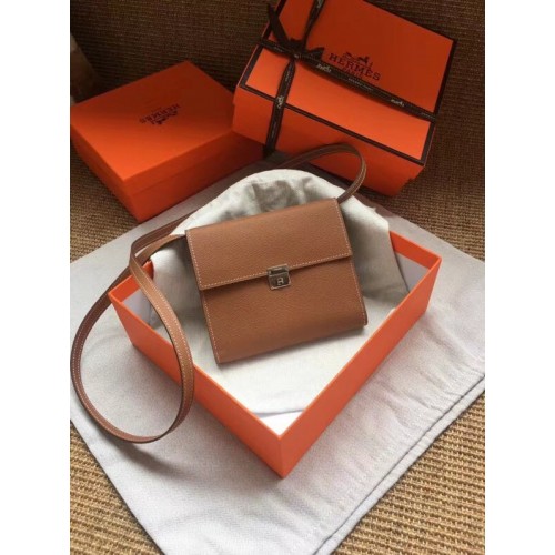 Hermes Clutch Epsom telecí kůže H0589 hnědá