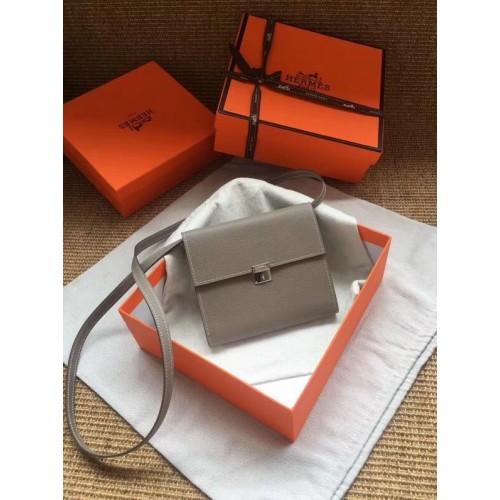 Hermes Clutch Epsom telecí kůže H0589 šedá
