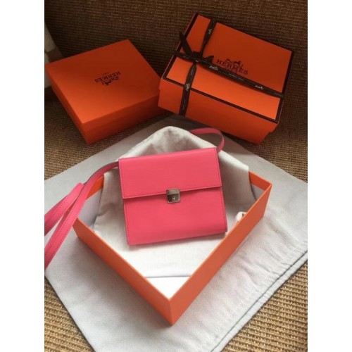 Hermes Clutch Epsom telecí kůže H0589 růžová
