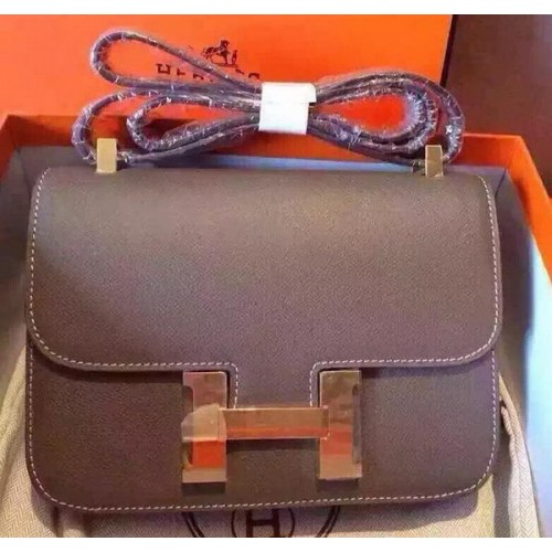 Hermes Constance Bag Telecí Kůže H9999 Šedá
