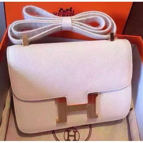 Hermes Constance Bag Telecí Kůže H9999 Bílá