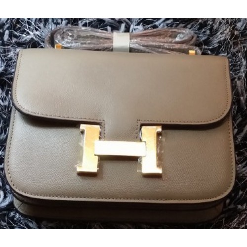 Hermes Constance Bag Litchi Leather H9998 šedá