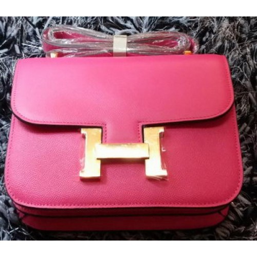Hermes Constance Bag Litchi Leather H9998 Rose