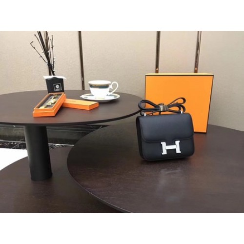 Hermes Constance Bag Originální Telecí Kůže H9910 Černá