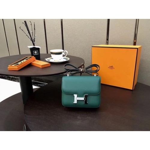 Hermes Constance Bag Originální Telecí Kůže H9910 Zelená