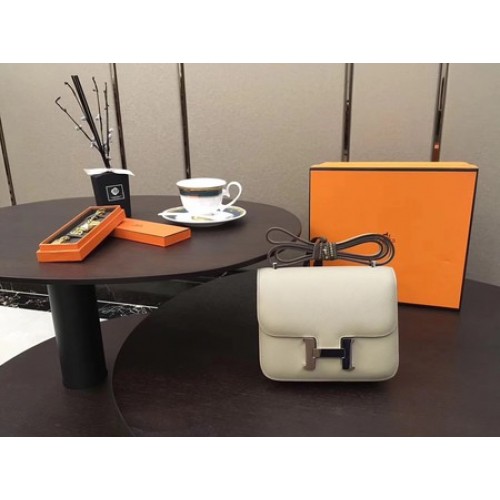Hermes Constance Bag Originální Telecí Kůže Kůže H9910 Světle Bílá