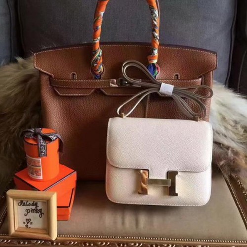 Hermes Constance Bag Original Leather H027 Světle modrá