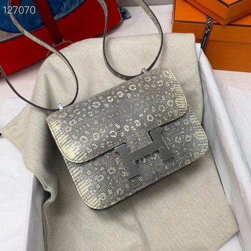 Hermes Constance Bag Togo Origianl Lizard Leather H9999 šedá