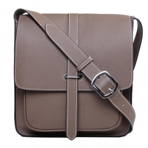 Hermes Etriviere Taška přes rameno z telecí kůže H2551 šedá