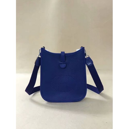 Hermes Evelyne originální kožená mini taška přes rameno H15698 optic blue