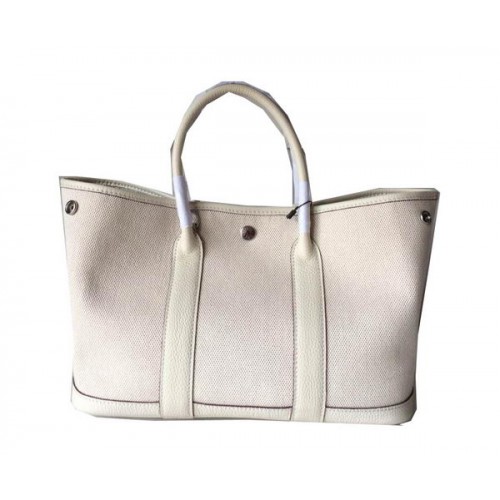 Hermes Garden Party 30CM taška Canvas Leather H11S OffWhite