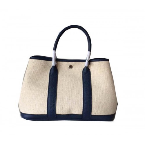 Hermes Garden Party 30CM Plátěná kožená taška H11S Royal
