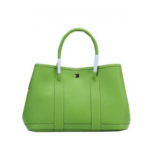 Hermes Garden Party 30cm Tote Bag Grained Leather Green