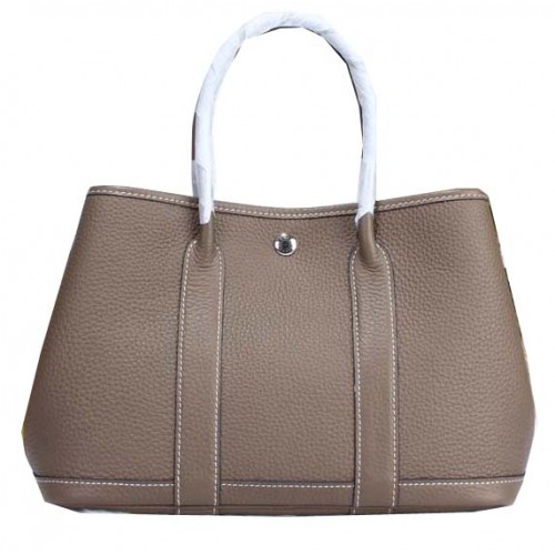 Hermes Garden Party 30cm Tote Bags Grainled Leather Grey