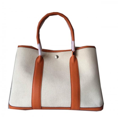 Hermes Garden Party 36CM Plátěná kožená taška H11M Oranžová