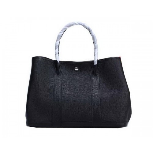 Hermes Garden Party 36cm Tote Bag Grained Leather Black