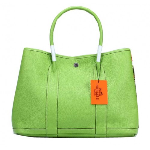 Hermes Garden Party 36cm Tote Bag Grained Leather Green