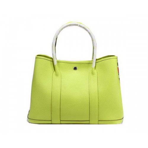 Hermes Garden Party 36cm Tote Bag Grained Leather Lemon