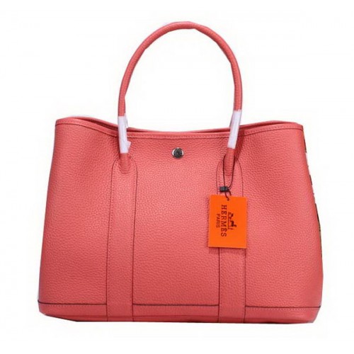 Hermes Garden Party 36cm Tote Bag Grained Leather Pink