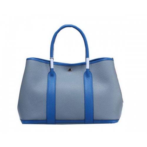Hermes Garden Party 36cm Tote Bag Grain Leather Sky Blue&Blue
