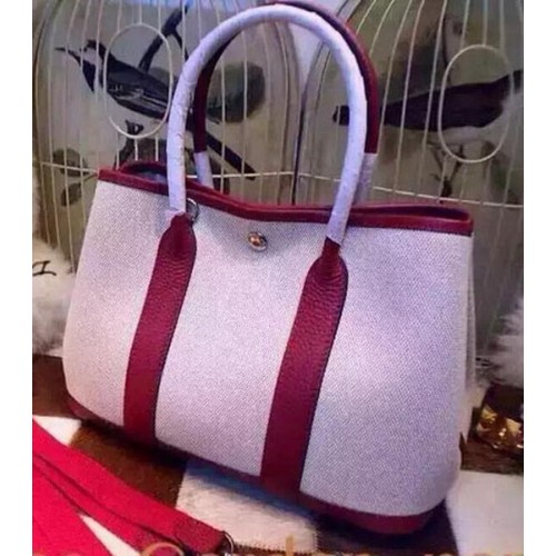 Hermes Garden Party 36cm plátěná taška HGP1927 vínová