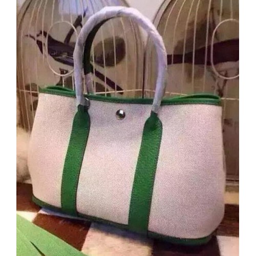 Hermes Garden Party 36cm plátěná taška HGP1927 zelená
